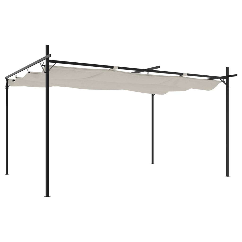 Pergola met uitschuifbaar dak 395x292x230 crèmekleurig is nu te koop bij PeponiXL, paradijselijk wonen!