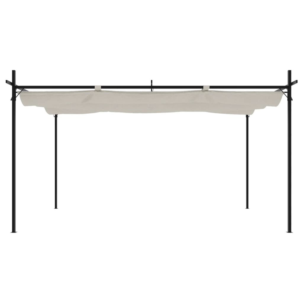 Pergola met uitschuifbaar dak 395x292x230 crèmekleurig is nu te koop bij PeponiXL, paradijselijk wonen!