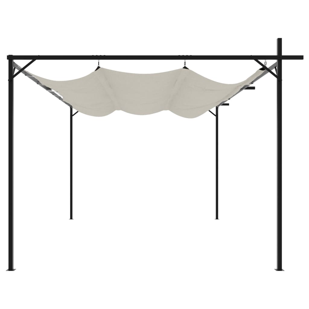 Pergola met uitschuifbaar dak 395x292x230 crèmekleurig is nu te koop bij PeponiXL, paradijselijk wonen!