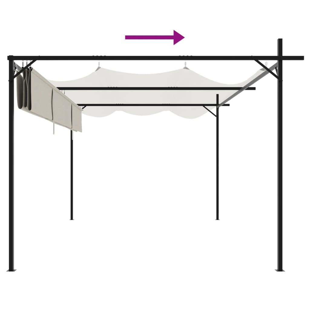 Pergola met uitschuifbaar dak 395x292x230 crèmekleurig is nu te koop bij PeponiXL, paradijselijk wonen!