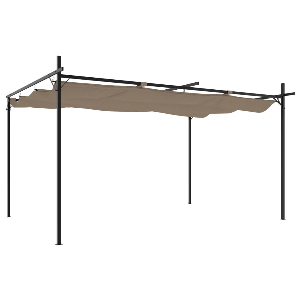 Pergola met uitschuifbaar dak 395x292x230 taupe is nu te koop bij PeponiXL, paradijselijk wonen!