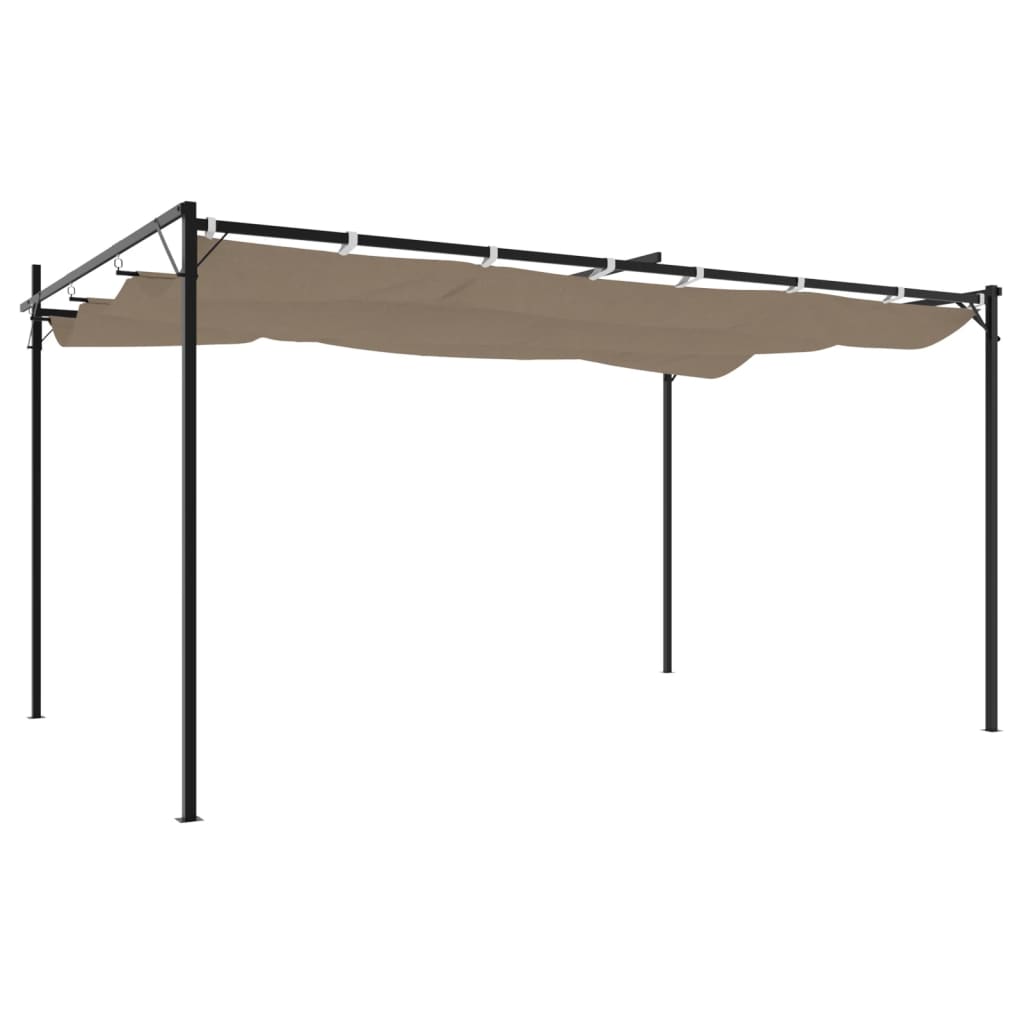 Pergola met uitschuifbaar dak 395x292x230 taupe is nu te koop bij PeponiXL, paradijselijk wonen!