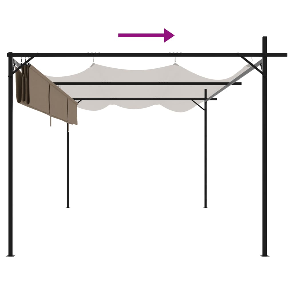 Pergola met uitschuifbaar dak 395x292x230 taupe is nu te koop bij PeponiXL, paradijselijk wonen!