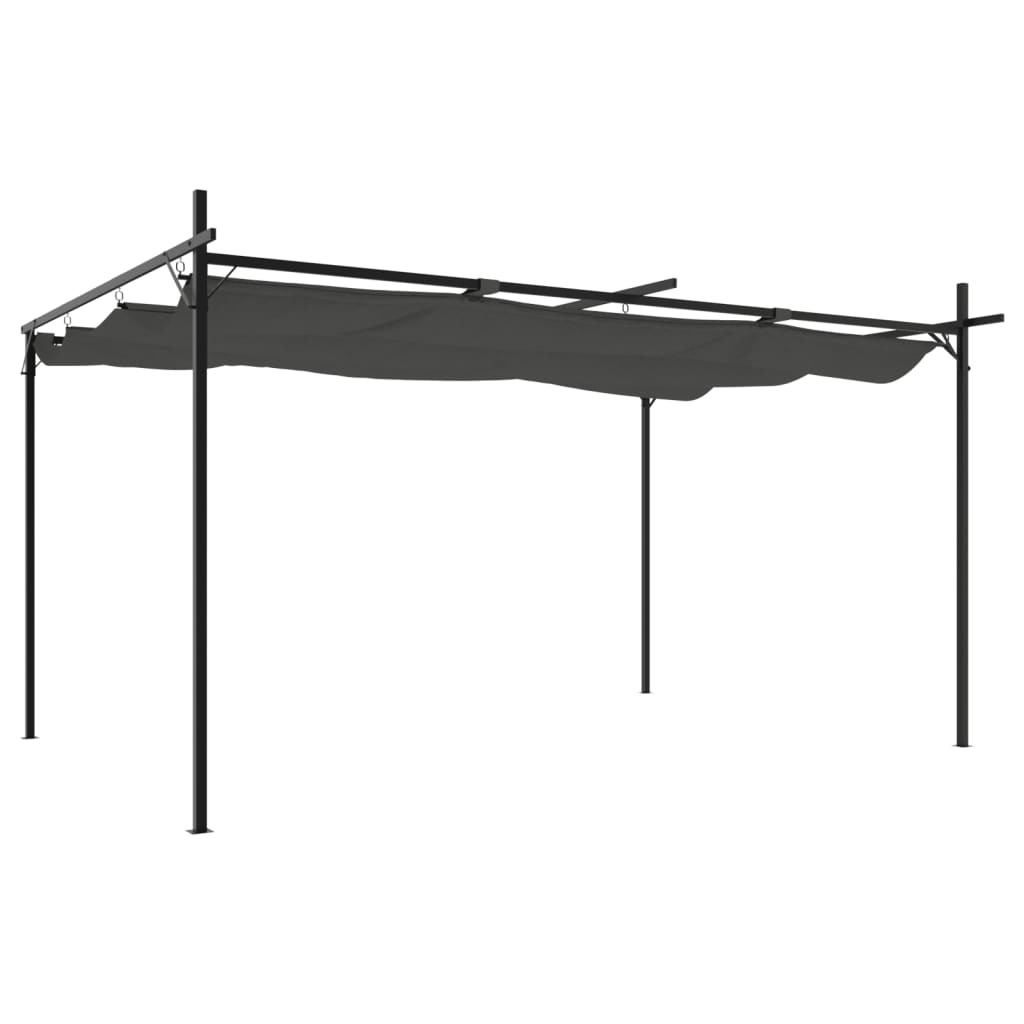 Pergola met uitschuifbaar dak 395x292x230 antracietkleurig is nu te koop bij PeponiXL, paradijselijk wonen!