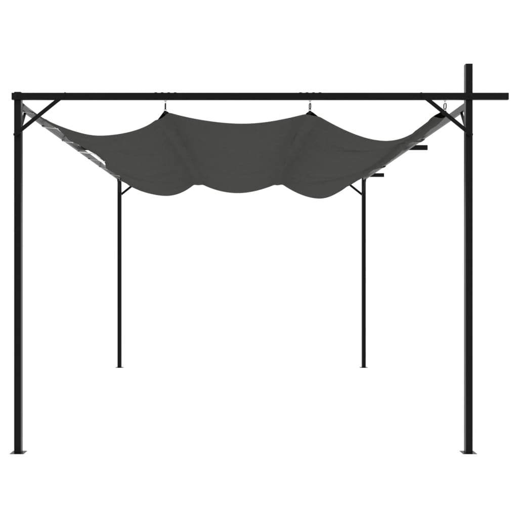 Pergola met uitschuifbaar dak 395x292x230 antracietkleurig is nu te koop bij PeponiXL, paradijselijk wonen!