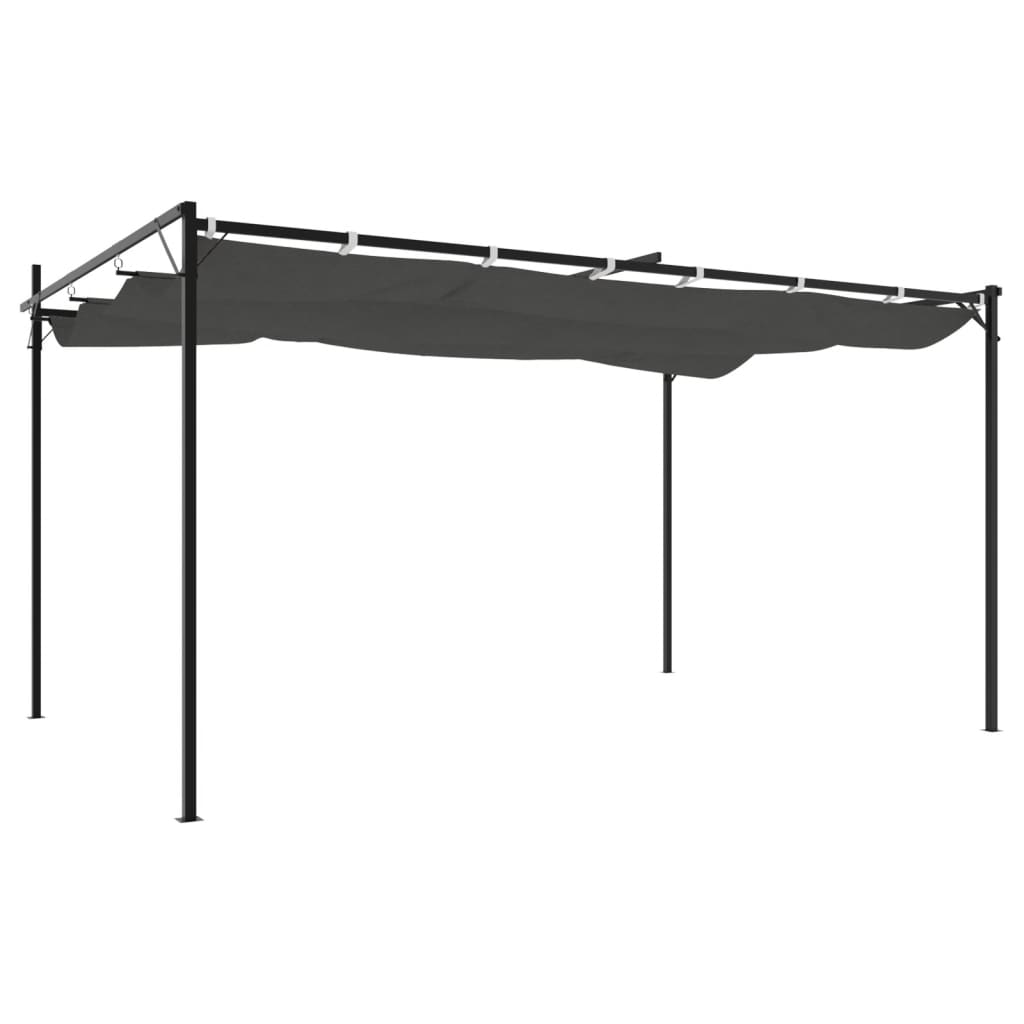 Pergola met uitschuifbaar dak 395x292x230 antracietkleurig is nu te koop bij PeponiXL, paradijselijk wonen!