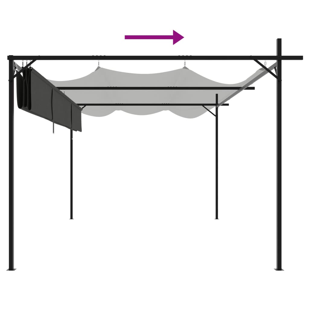 Pergola met uitschuifbaar dak 395x292x230 antracietkleurig is nu te koop bij PeponiXL, paradijselijk wonen!