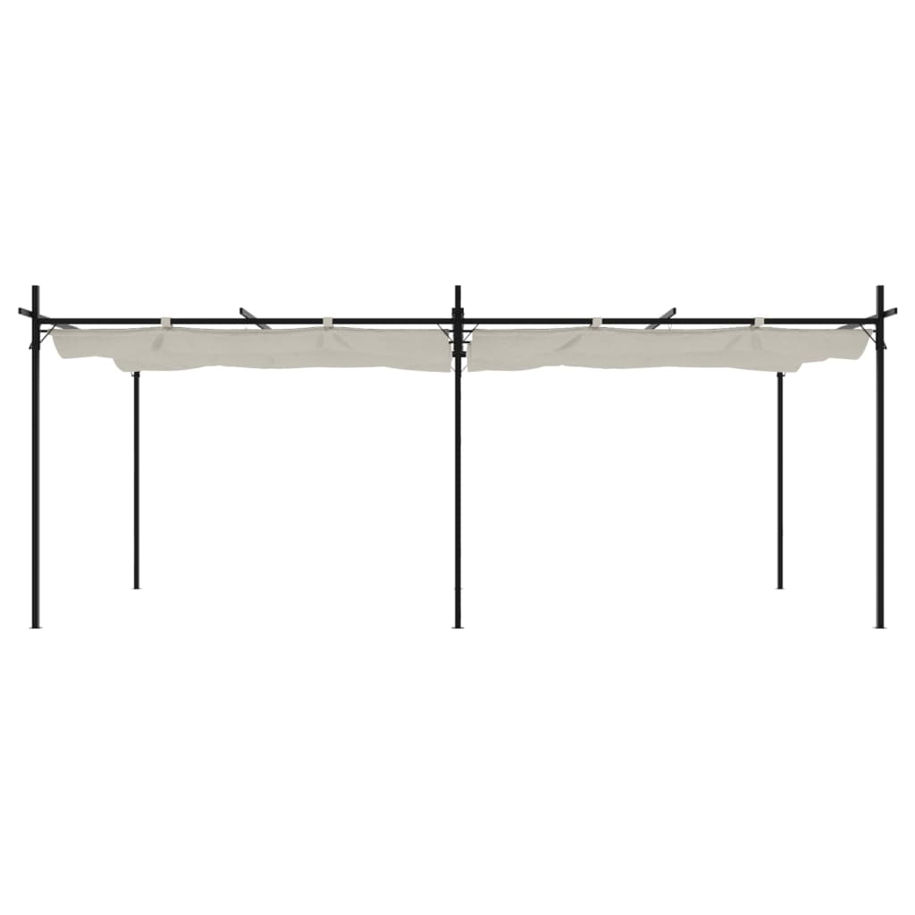 Pergola met uitschuifbaar dak 589x292x230 crèmekleurig is nu te koop bij PeponiXL, paradijselijk wonen!