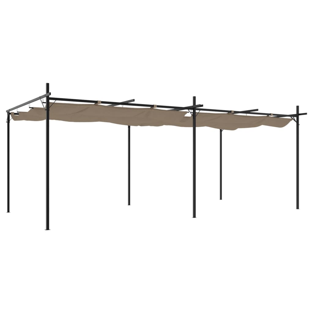 Pergola met uitschuifbaar dak 589x292x230 taupe is nu te koop bij PeponiXL, paradijselijk wonen!