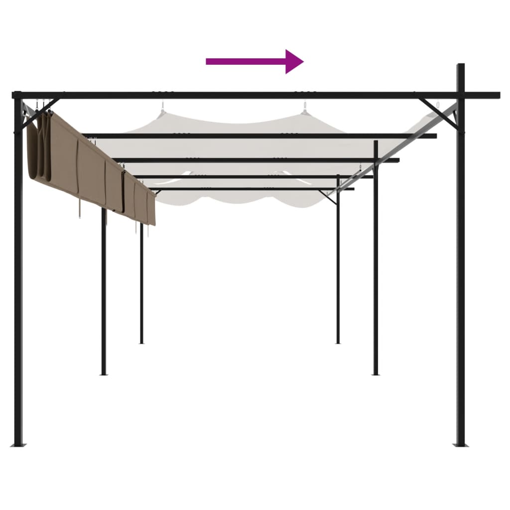 Pergola met uitschuifbaar dak 589x292x230 taupe is nu te koop bij PeponiXL, paradijselijk wonen!