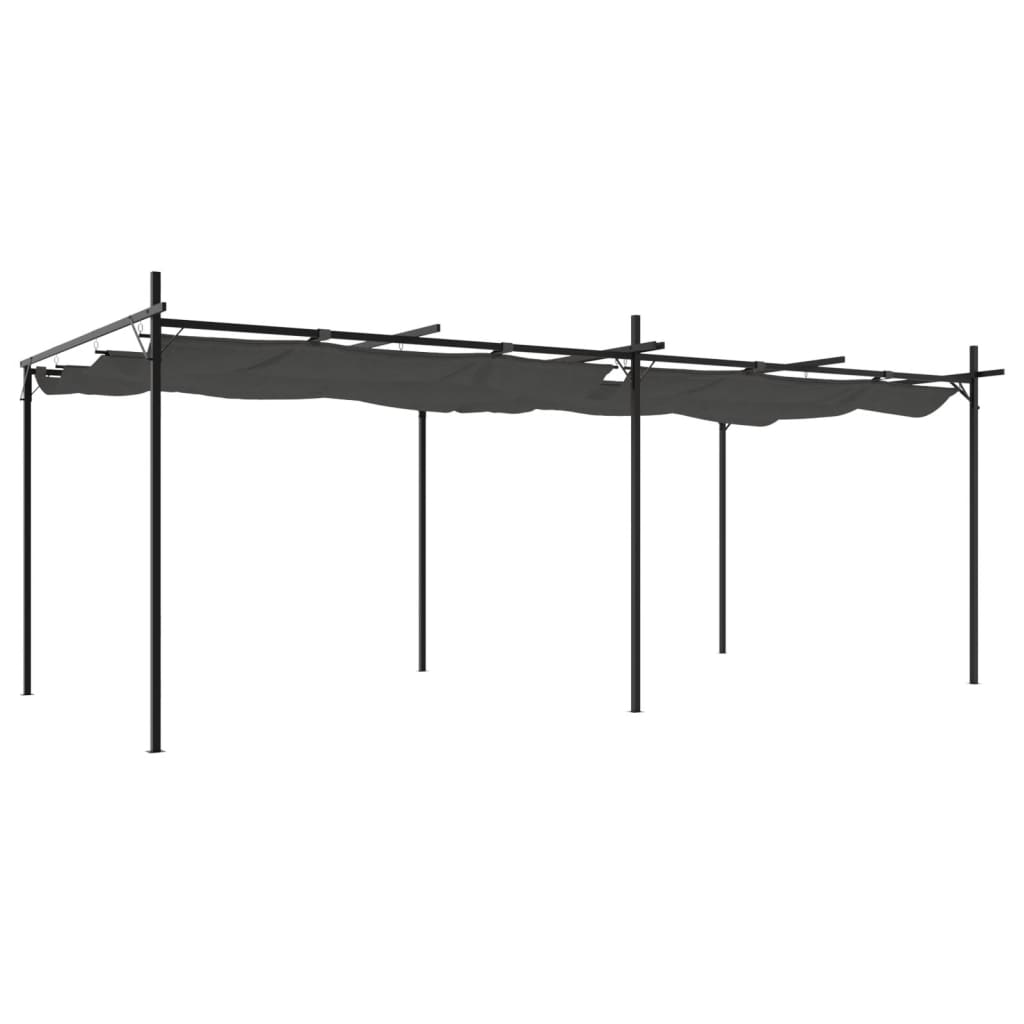 Pergola met uitschuifbaar dak 589x292x230 antracietkleurig is nu te koop bij PeponiXL, paradijselijk wonen!