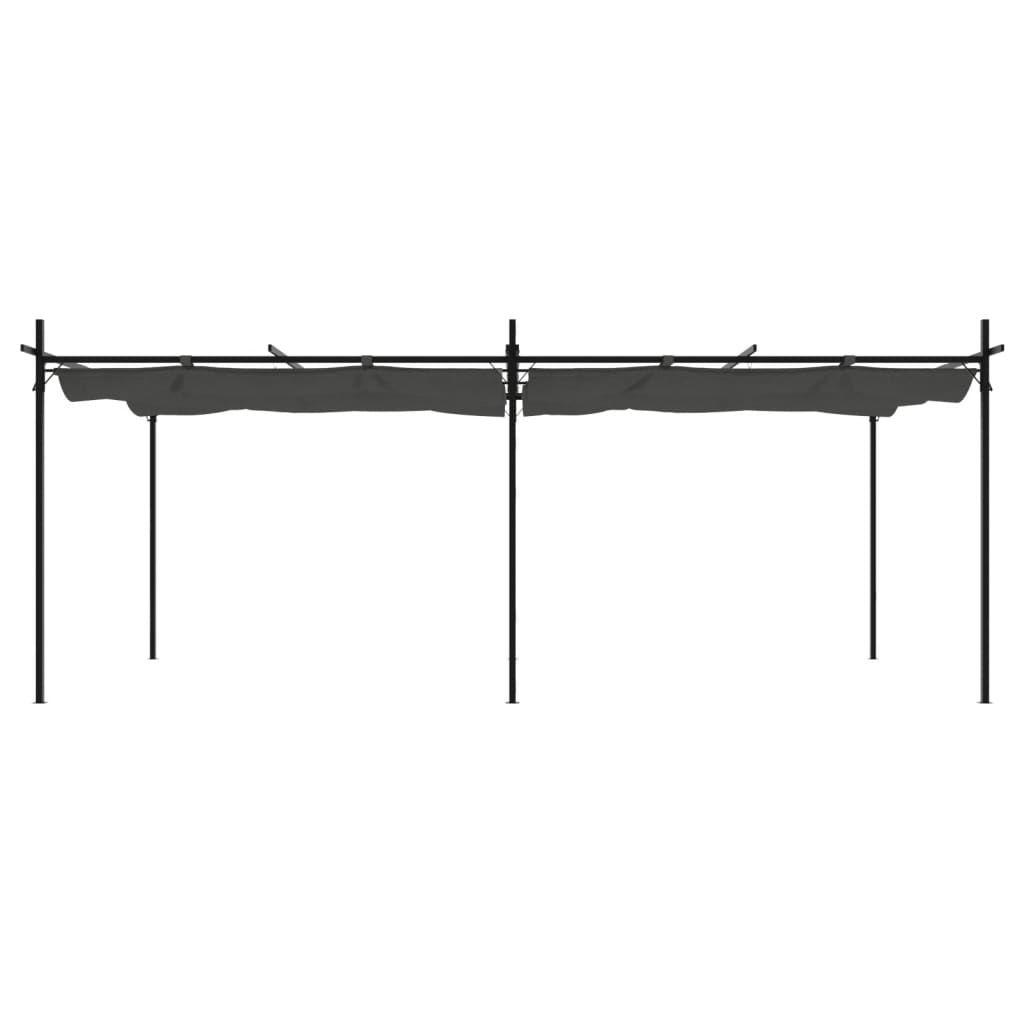 Pergola met uitschuifbaar dak 589x292x230 antracietkleurig is nu te koop bij PeponiXL, paradijselijk wonen!