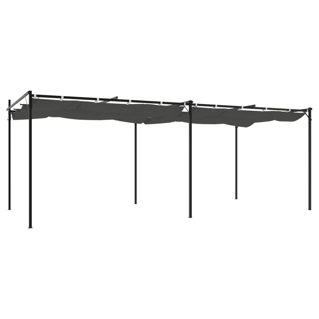 Pergola met uitschuifbaar dak 589x292x230 antracietkleurig is nu te koop bij PeponiXL, paradijselijk wonen!
