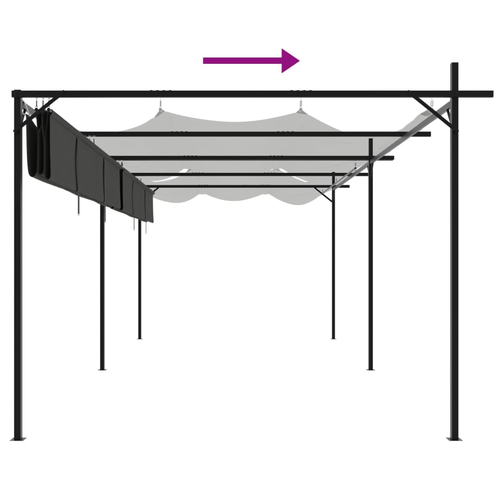 Pergola met uitschuifbaar dak 589x292x230 antracietkleurig is nu te koop bij PeponiXL, paradijselijk wonen!
