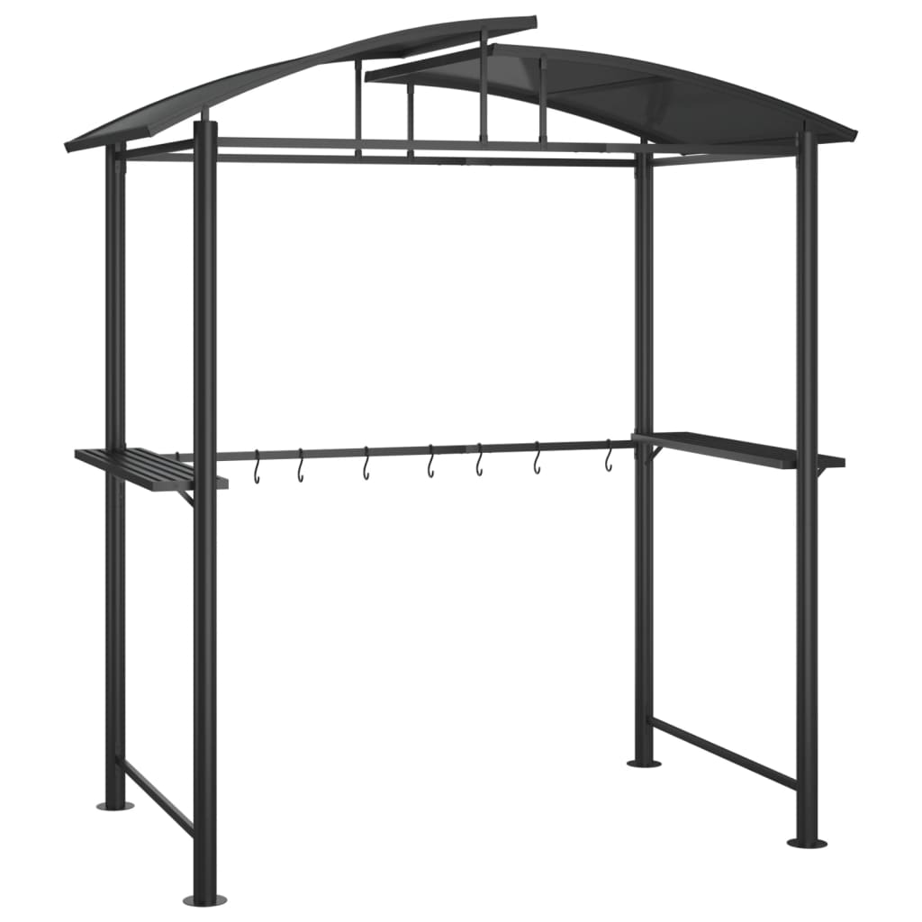 Barbecue-overkapping 210x114x230 cm staal antracietkleurig is nu te koop bij PeponiXL, paradijselijk wonen!