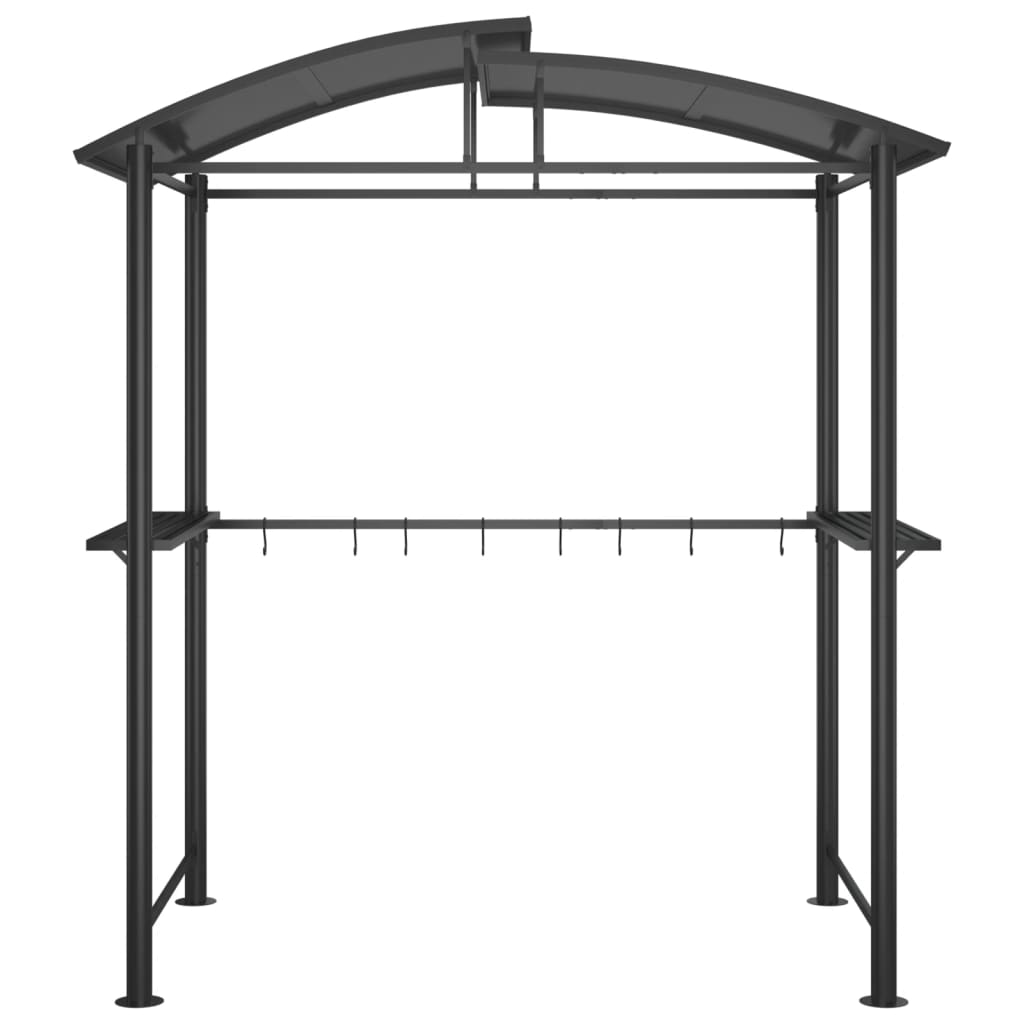 Barbecue-overkapping 210x114x230 cm staal antracietkleurig is nu te koop bij PeponiXL, paradijselijk wonen!