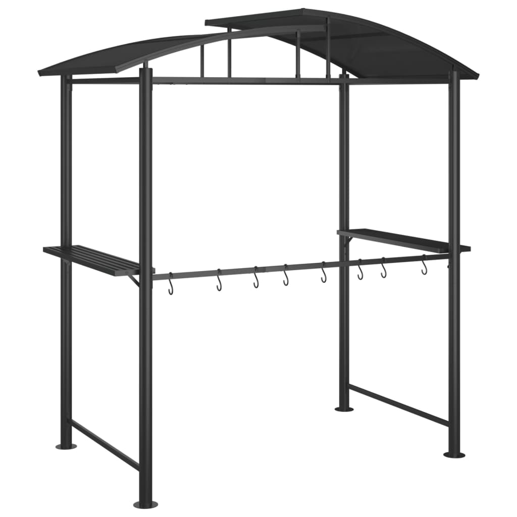 Barbecue-overkapping 210x114x230 cm staal antracietkleurig is nu te koop bij PeponiXL, paradijselijk wonen!