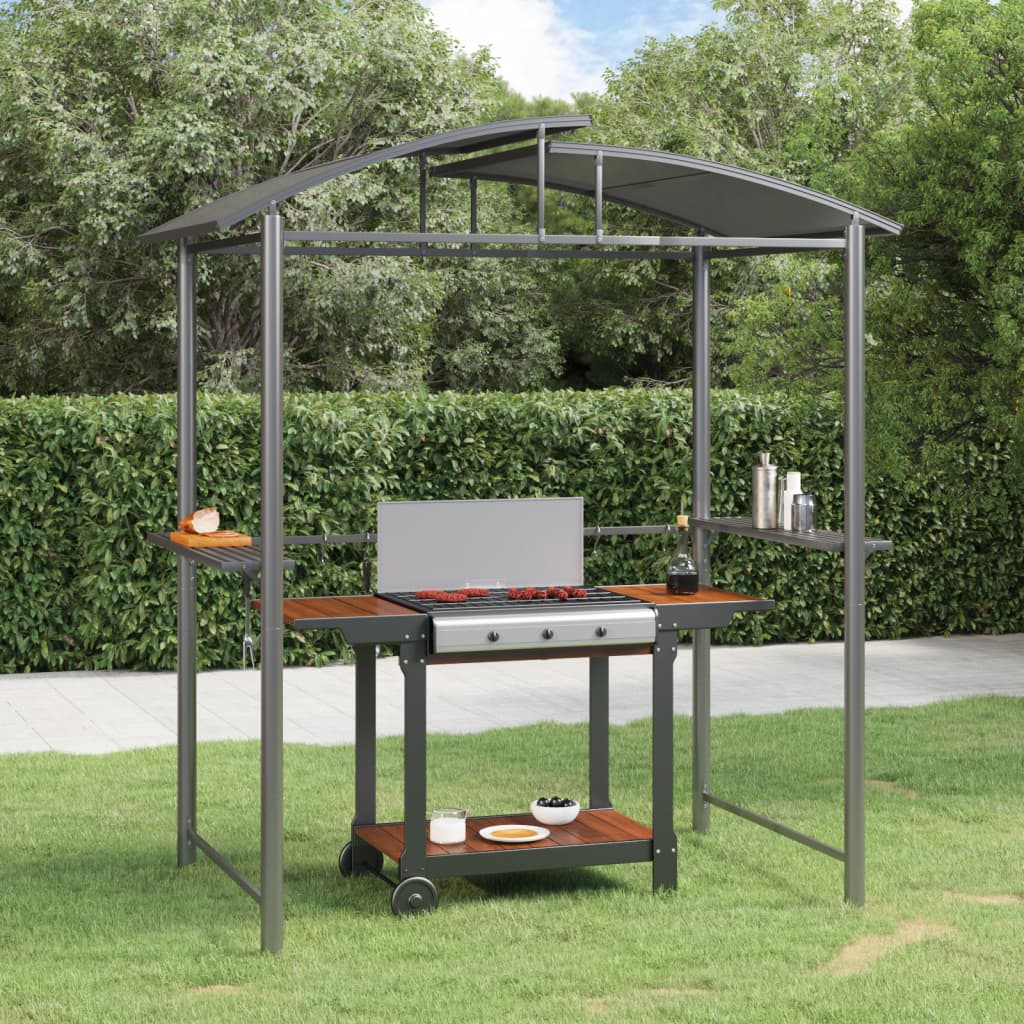 Barbecue-overkapping 210x114x230 cm staal antracietkleurig is nu te koop bij PeponiXL, paradijselijk wonen!
