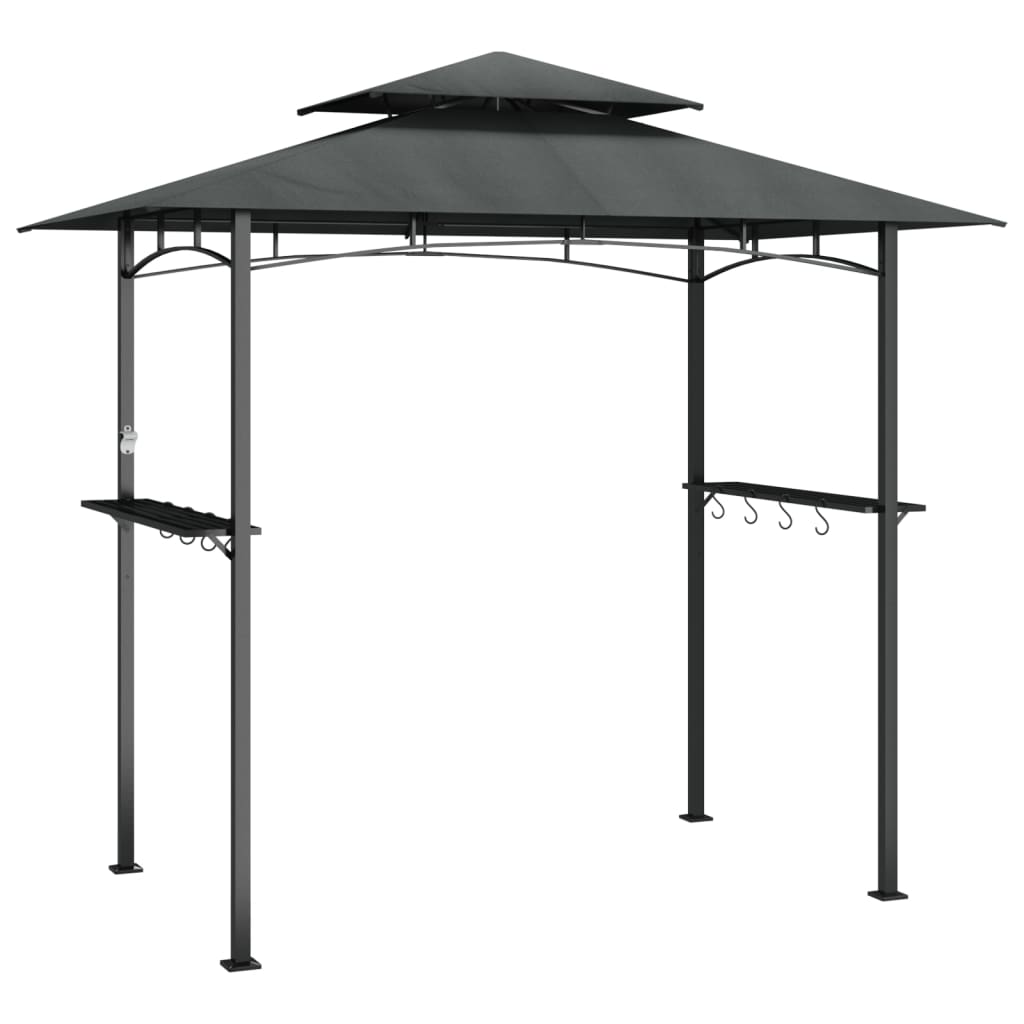 Barbecue-overkapping 240x150x243 cm staal antracietkleurig is nu te koop bij PeponiXL, paradijselijk wonen!