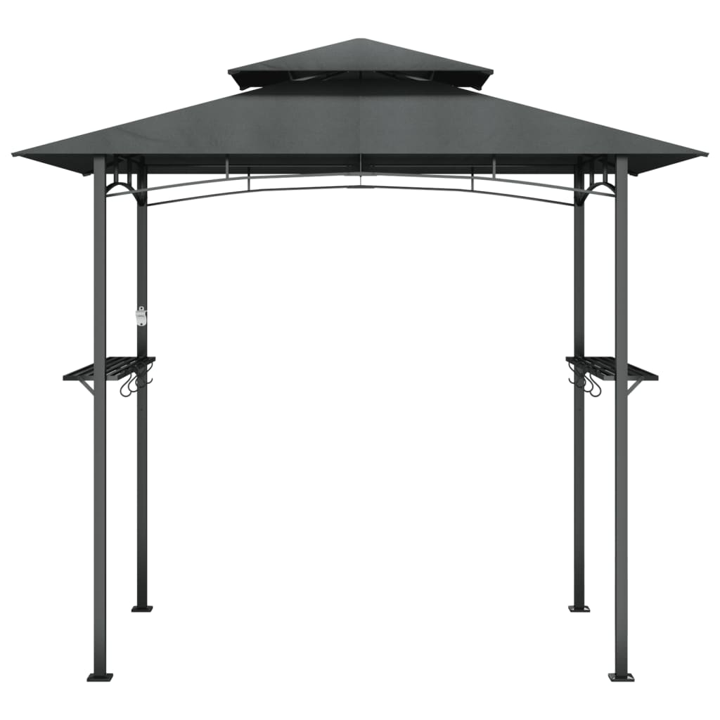 Barbecue-overkapping 240x150x243 cm staal antracietkleurig is nu te koop bij PeponiXL, paradijselijk wonen!