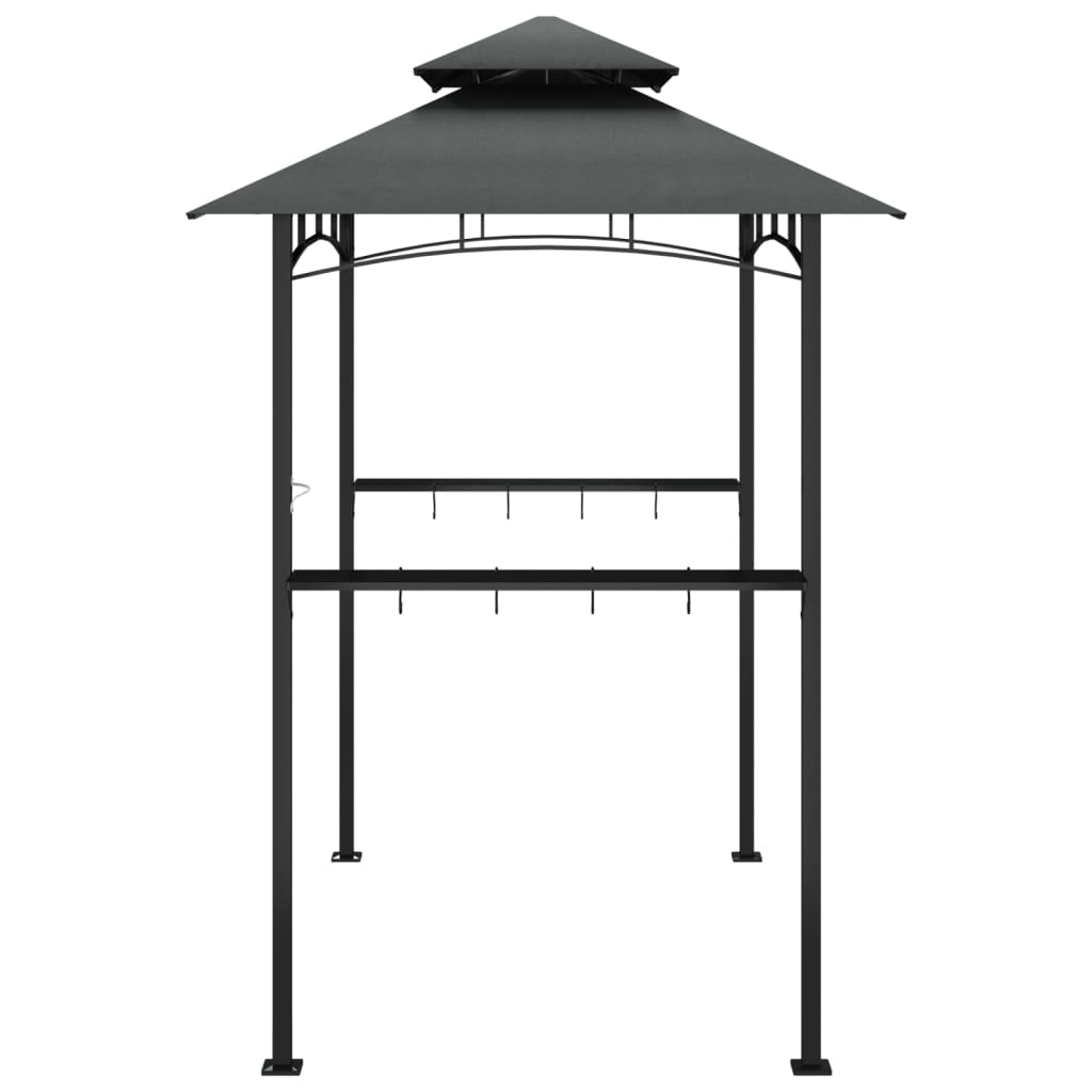 Barbecue-overkapping 240x150x243 cm staal antracietkleurig is nu te koop bij PeponiXL, paradijselijk wonen!