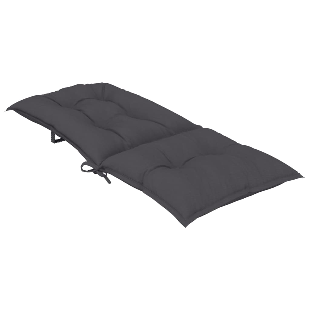 Tuinstoelkussens 6 st hoge rug 120x50x7 cm stof antracietkleur