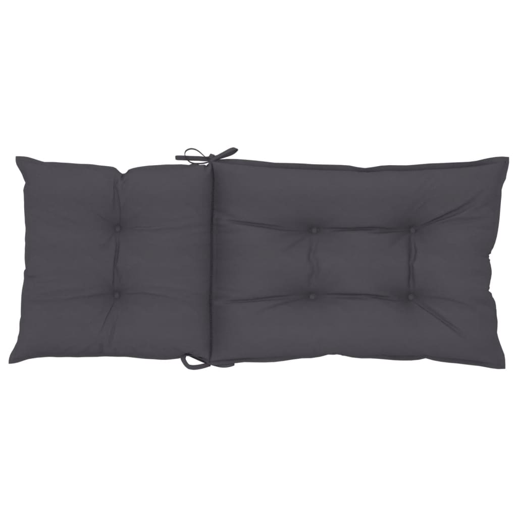 Tuinstoelkussens 6 st hoge rug 120x50x7 cm stof antracietkleur
