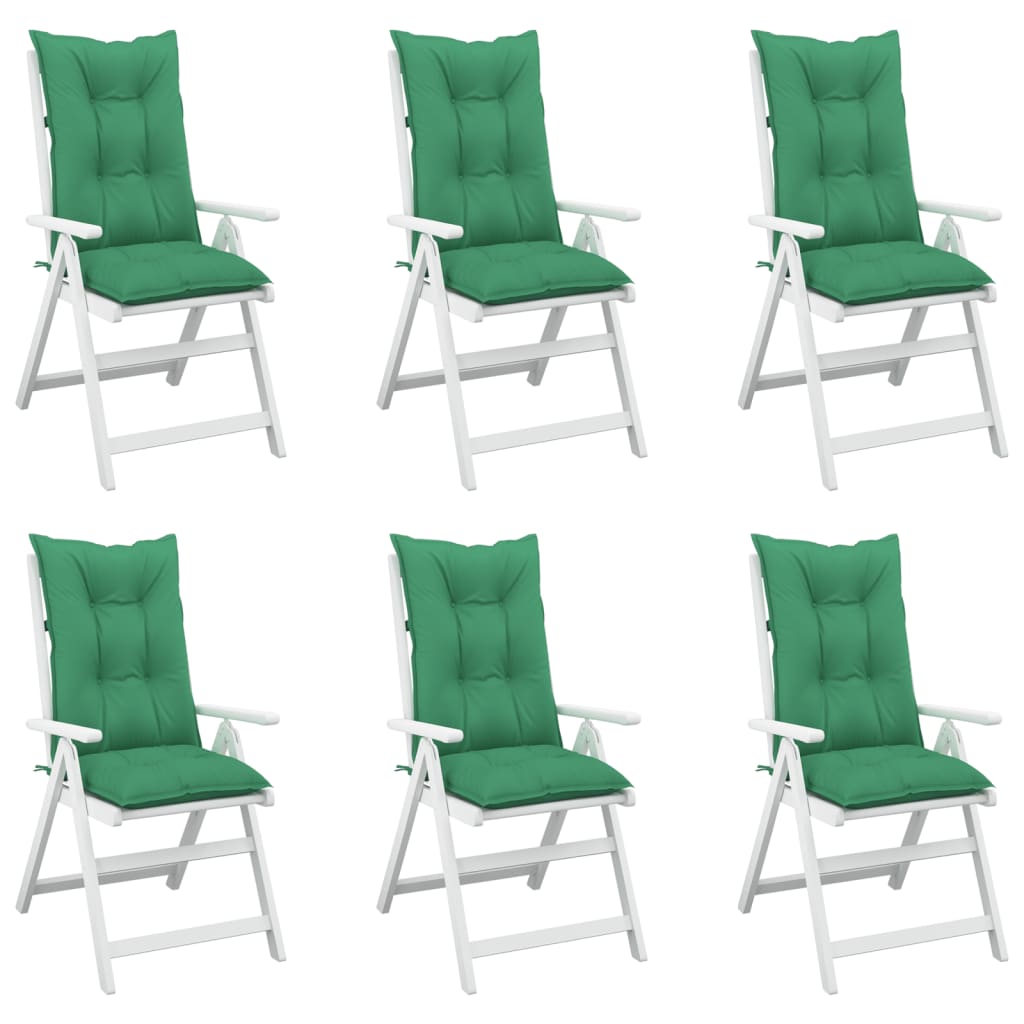 Tuinstoelkussens 6 st hoge rug 120x50x7 cm stof groen is nu te koop bij PeponiXL, paradijselijk wonen!