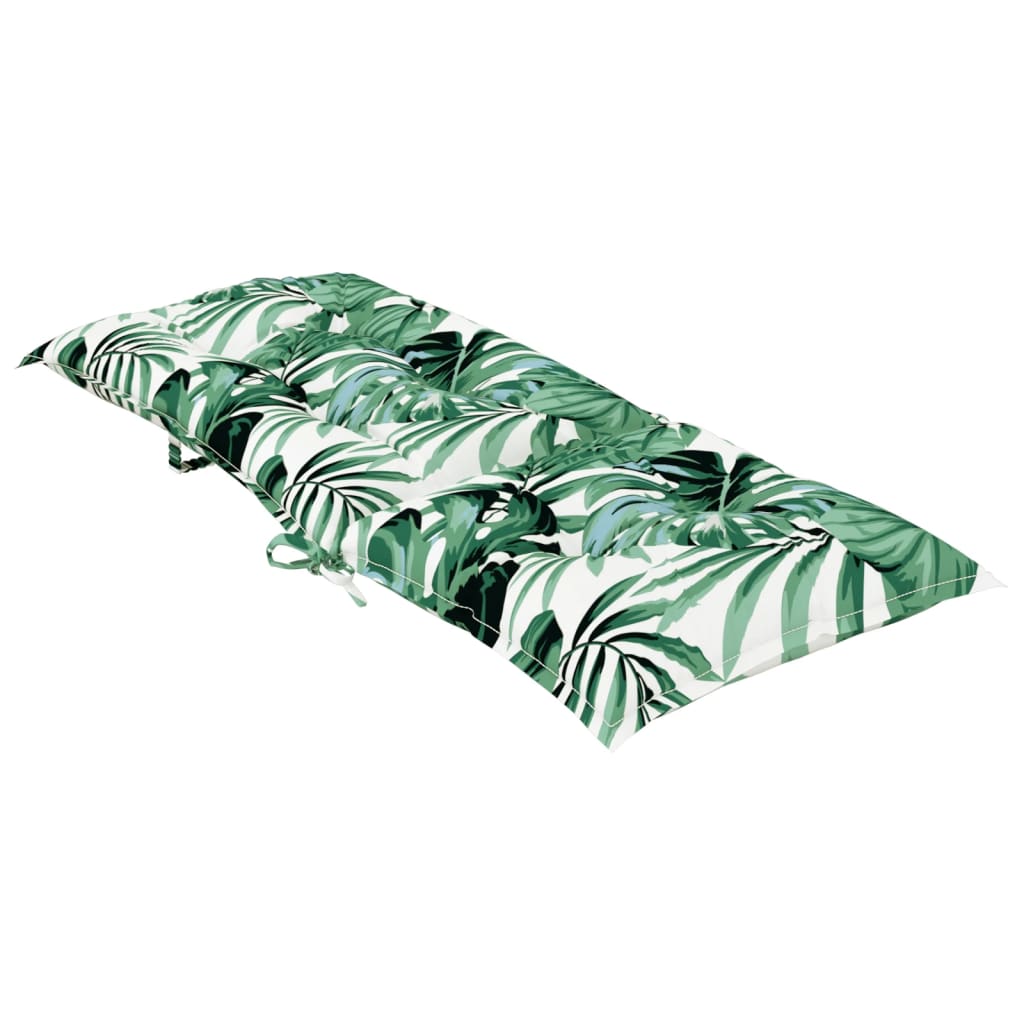 Stoelkussens 6 st hoge rug 120x50x7 cm stof bladpatroon
