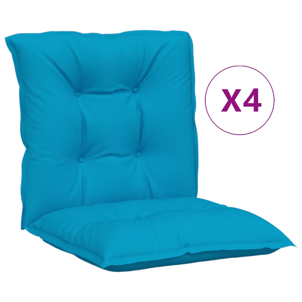 Tuinstoelkussens 4 st lage rug 100x50x7 cm stof blauw is nu te koop bij PeponiXL, paradijselijk wonen!