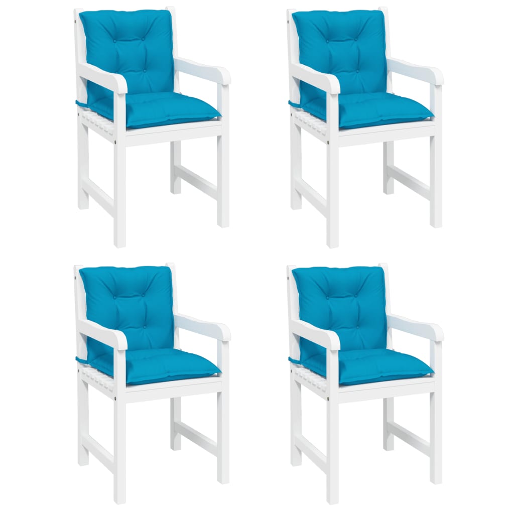 Tuinstoelkussens 4 st lage rug 100x50x7 cm stof blauw is nu te koop bij PeponiXL, paradijselijk wonen!
