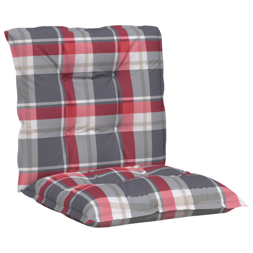 Tuinstoelkussens 2 st lage rug geruit 100x50x7 cm stof rood is nu te koop bij PeponiXL, paradijselijk wonen!