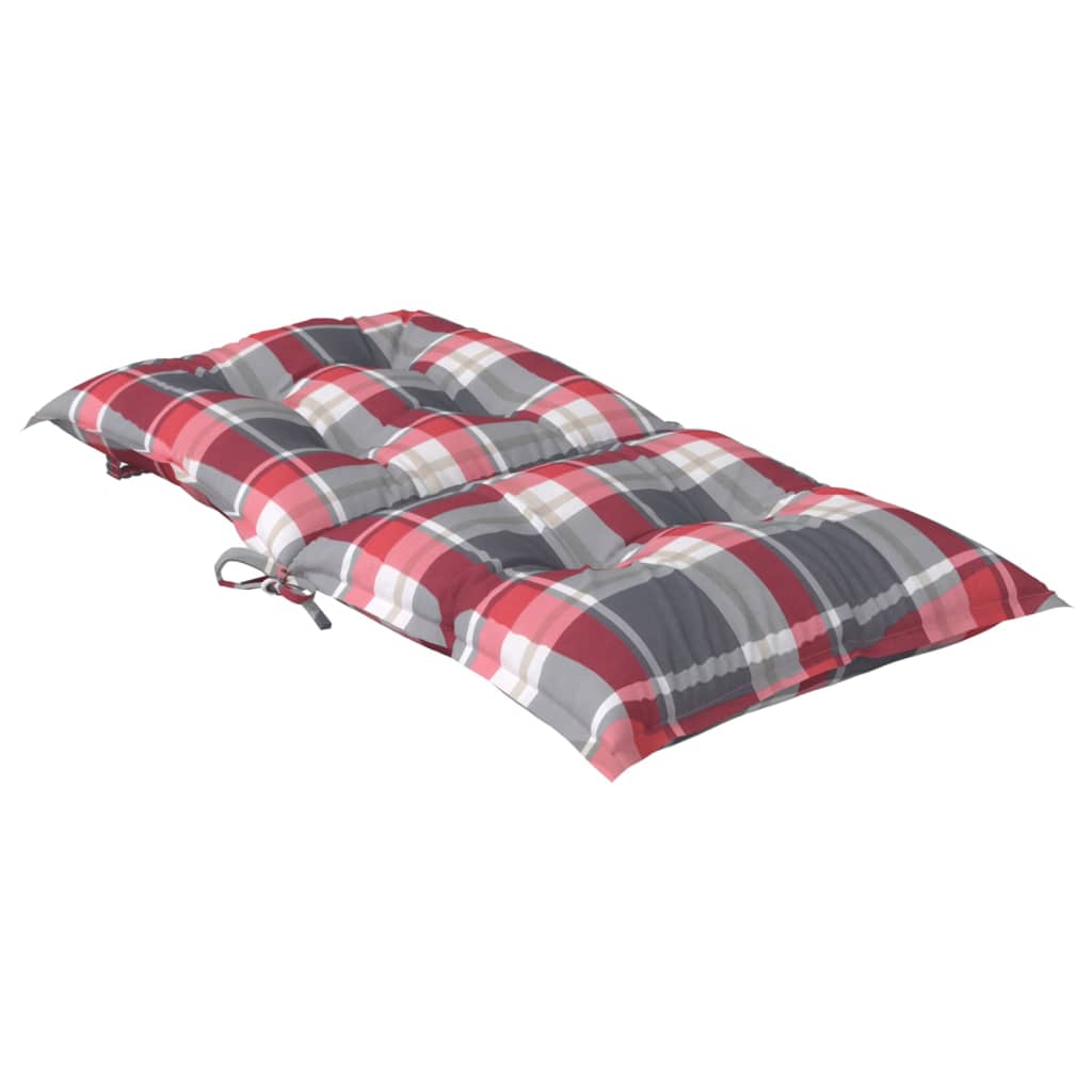 Tuinstoelkussens 2 st lage rug geruit 100x50x7 cm stof rood is nu te koop bij PeponiXL, paradijselijk wonen!