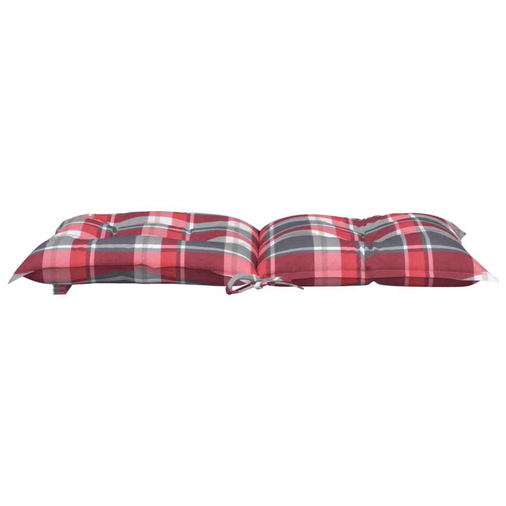 Tuinstoelkussens 2 st lage rug geruit 100x50x7 cm stof rood is nu te koop bij PeponiXL, paradijselijk wonen!