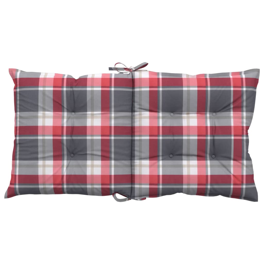 Tuinstoelkussens 2 st lage rug geruit 100x50x7 cm stof rood is nu te koop bij PeponiXL, paradijselijk wonen!