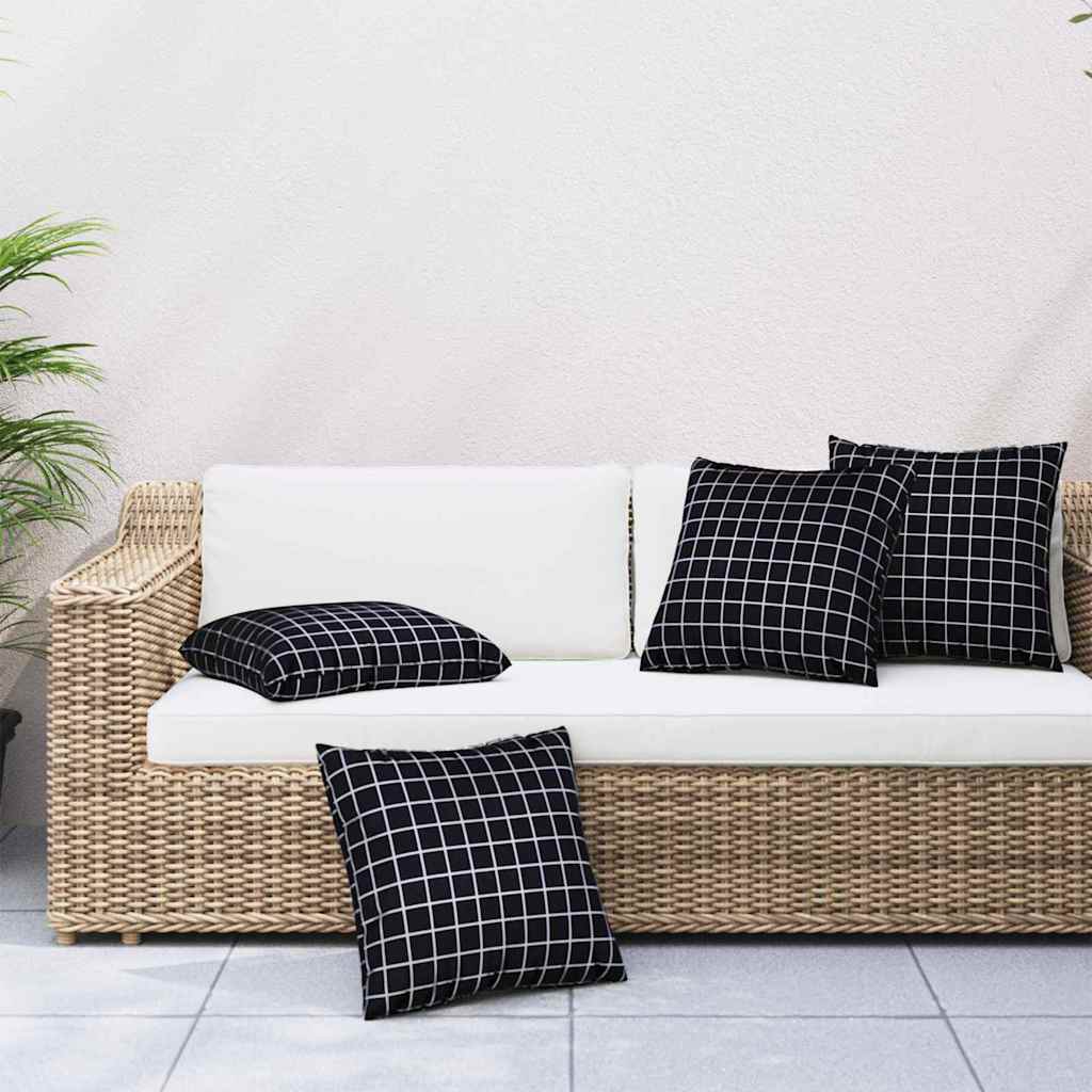 Spreidkussens Geruit 4 pcs Zwart Ruit 40 x 40 cm Polyester Stof is nu te koop bij PeponiXL, paradijselijk wonen!