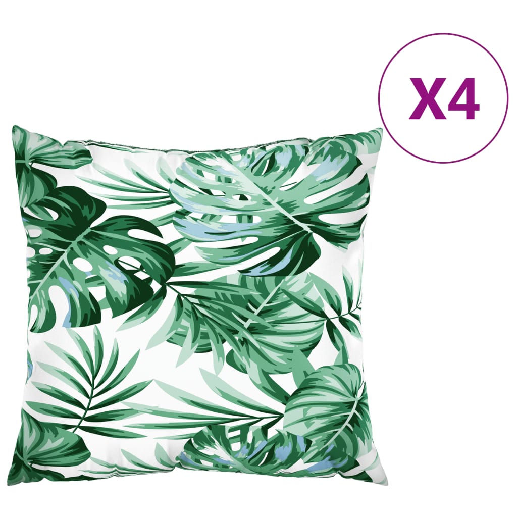 Bankkussens 4 st bladpatroon 50x50 cm stof is nu te koop bij PeponiXL, paradijselijk wonen!