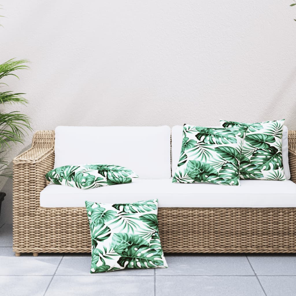 Bankkussens 4 st bladpatroon 50x50 cm stof is nu te koop bij PeponiXL, paradijselijk wonen!