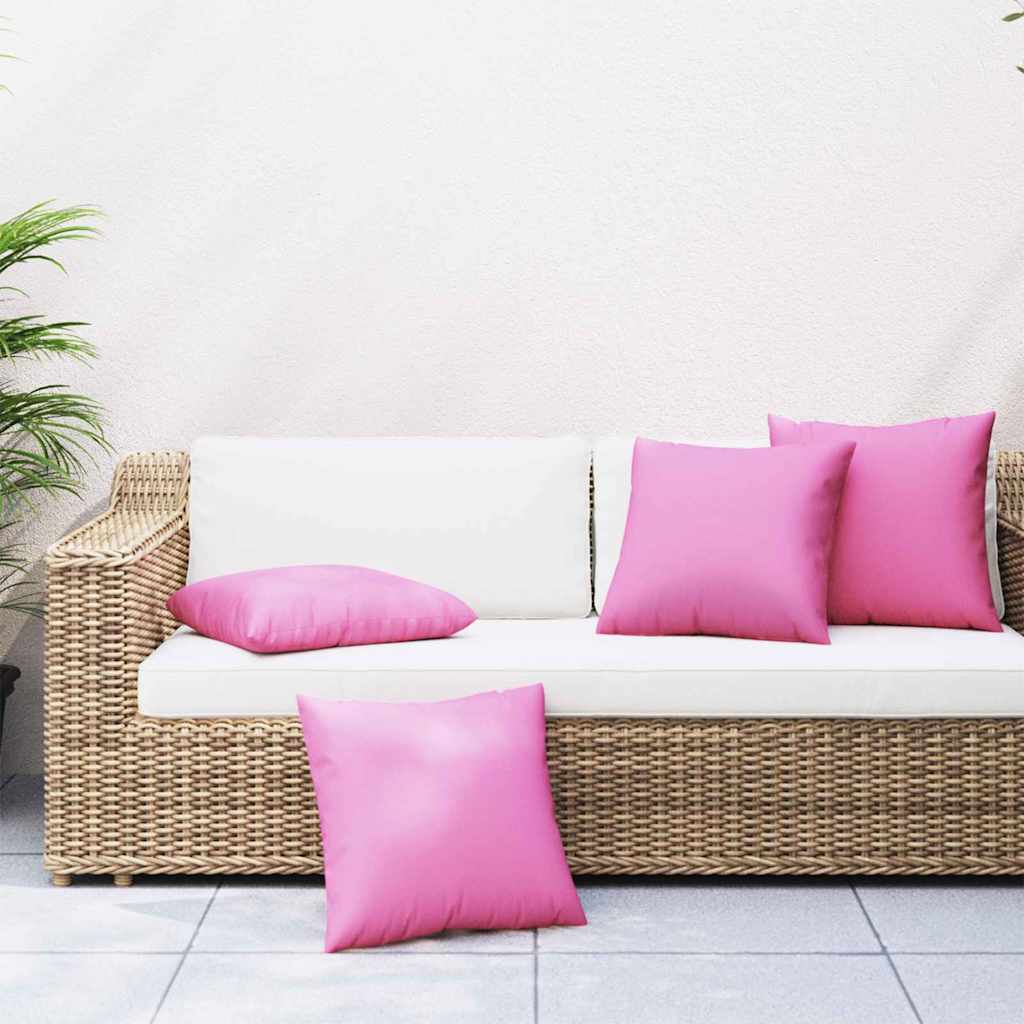 Spreidkussens Effen 4 pcs Roze 60 x 60 cm Polyester Stof is nu te koop bij PeponiXL, paradijselijk wonen!