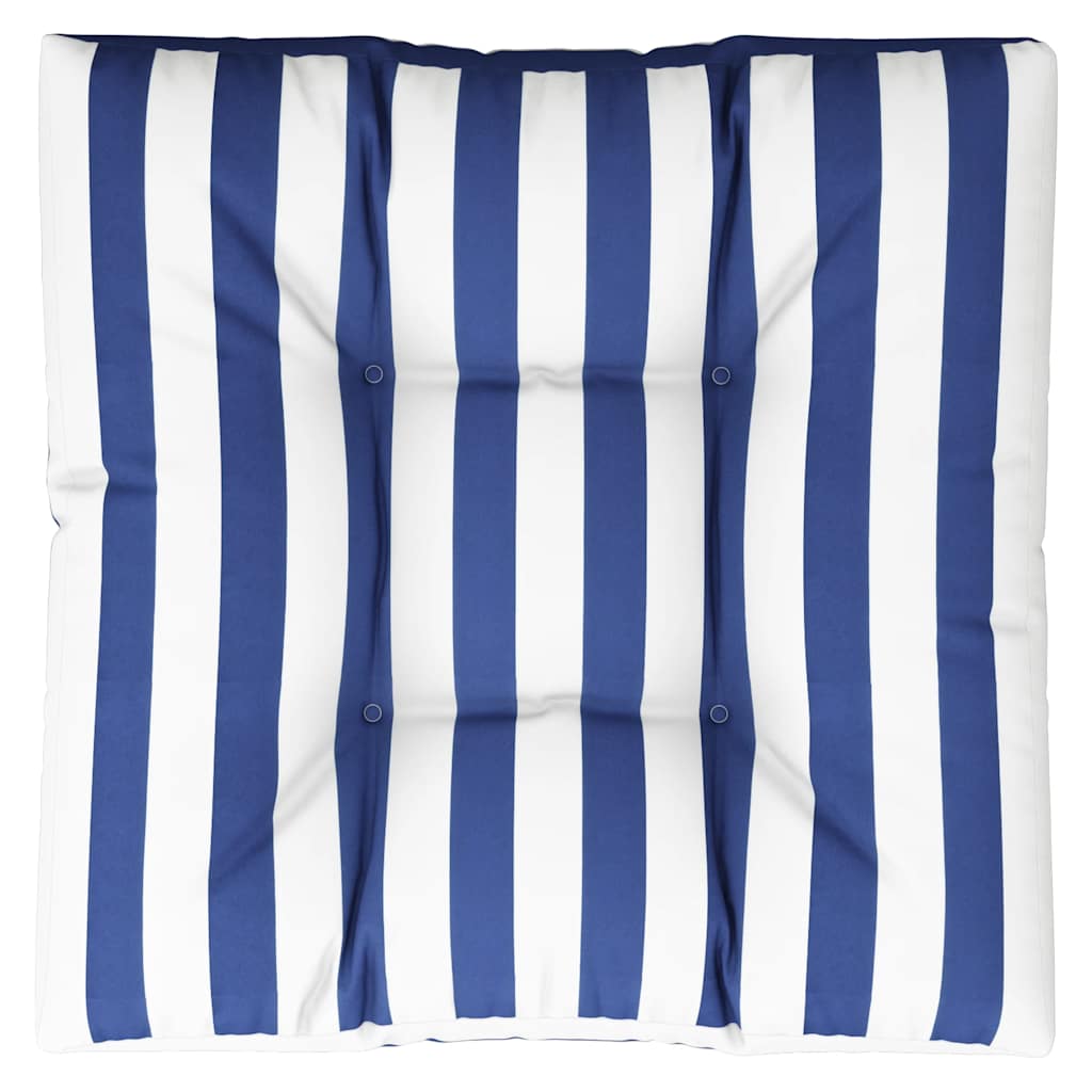 Palletkussen gestreept 80x80x12 cm stof blauw en wit is nu te koop bij PeponiXL, paradijselijk wonen!