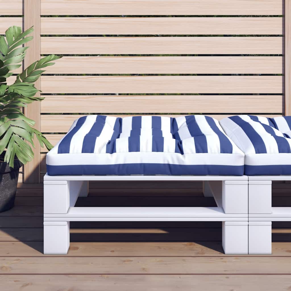 Palletkussen gestreept 80x80x12 cm stof blauw en wit is nu te koop bij PeponiXL, paradijselijk wonen!
