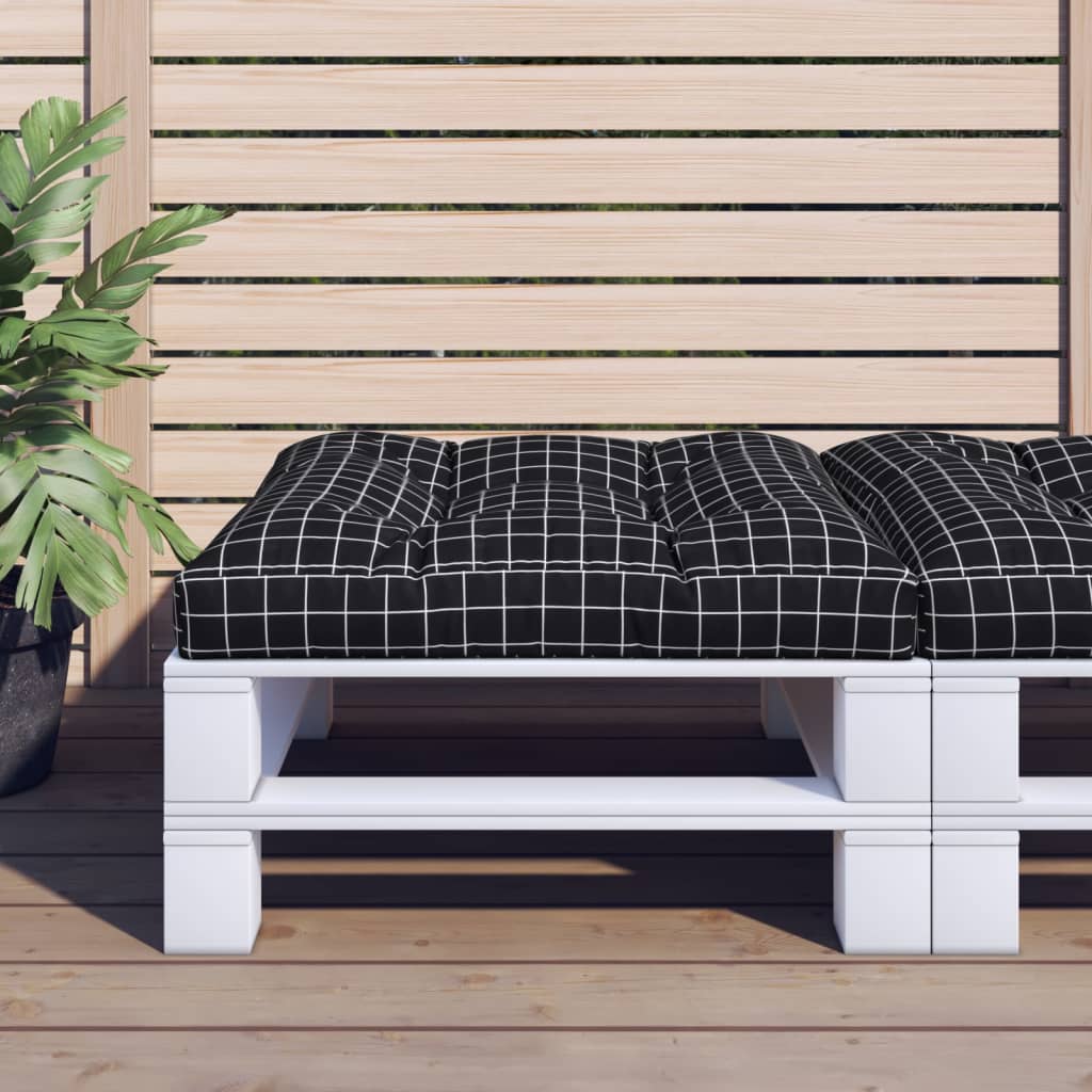 Palletkussen ruitpatroon 80x80x12 cm stof zwart is nu te koop bij PeponiXL, paradijselijk wonen!