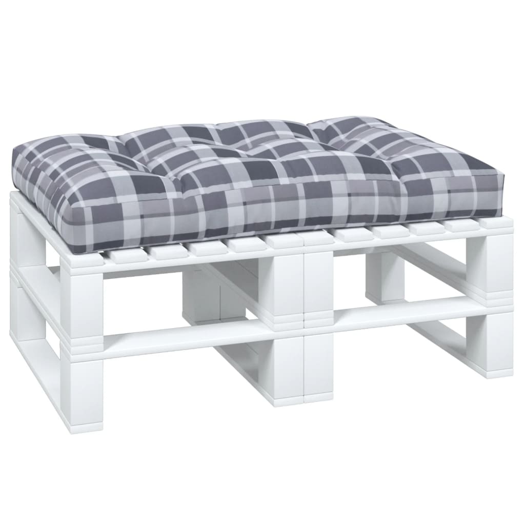Palletkussen 120x80x12 cm stof ruitpatroon grijs is nu te koop bij PeponiXL, paradijselijk wonen!