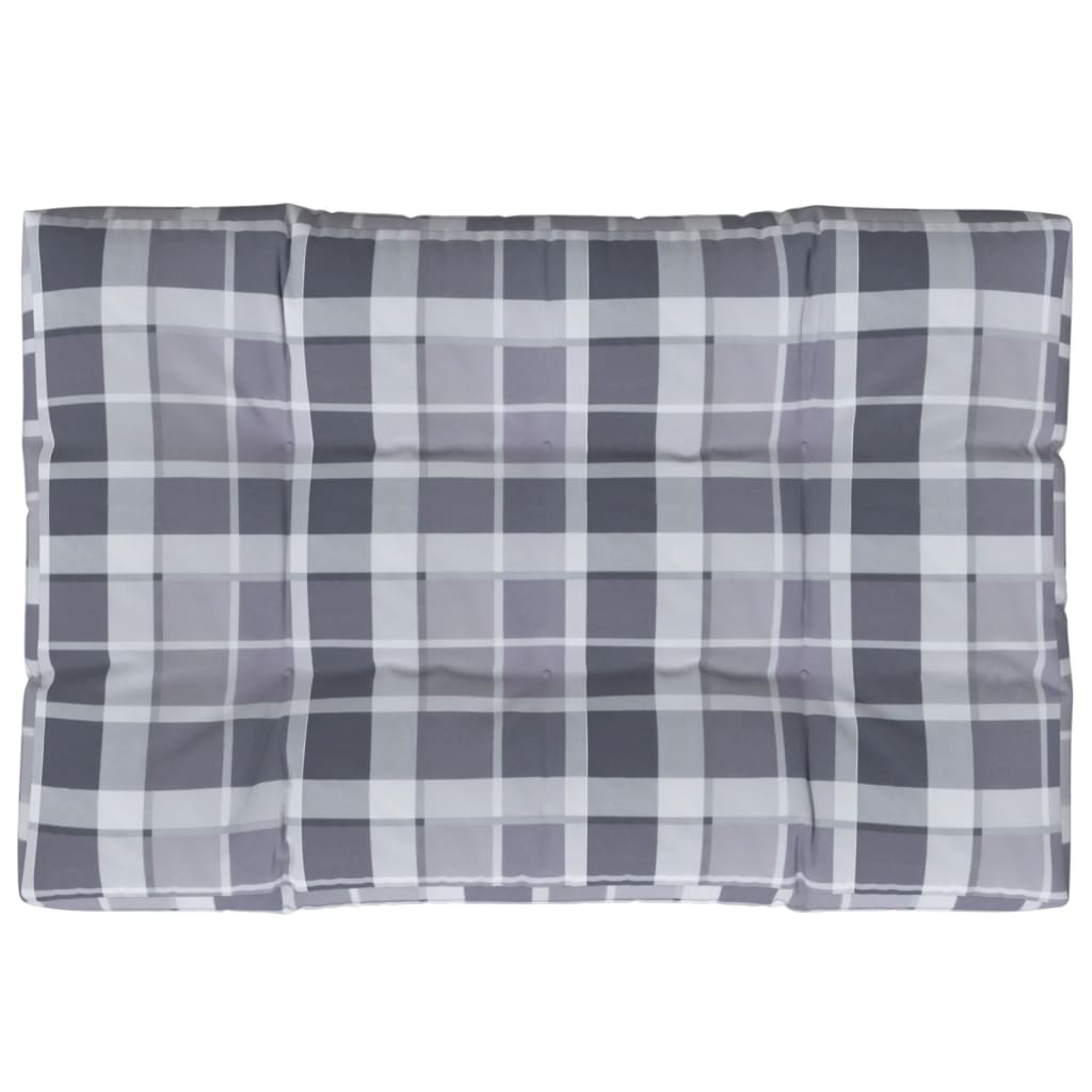 Palletkussen 120x80x12 cm stof ruitpatroon grijs is nu te koop bij PeponiXL, paradijselijk wonen!