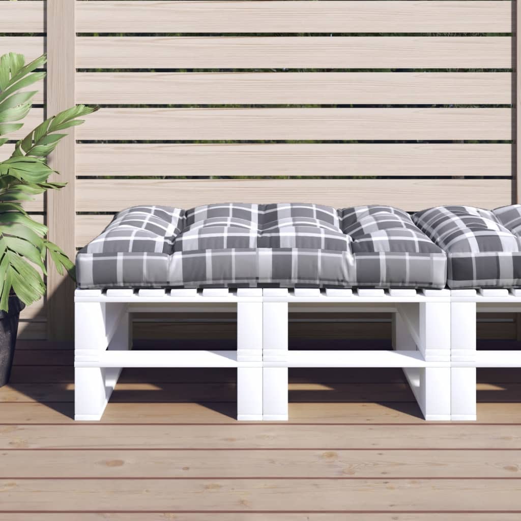 Palletkussen 120x80x12 cm stof ruitpatroon grijs is nu te koop bij PeponiXL, paradijselijk wonen!