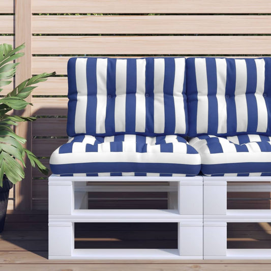 Palletkussen gestreept 60x40x12 cm stof blauw en wit is nu te koop bij PeponiXL, paradijselijk wonen!
