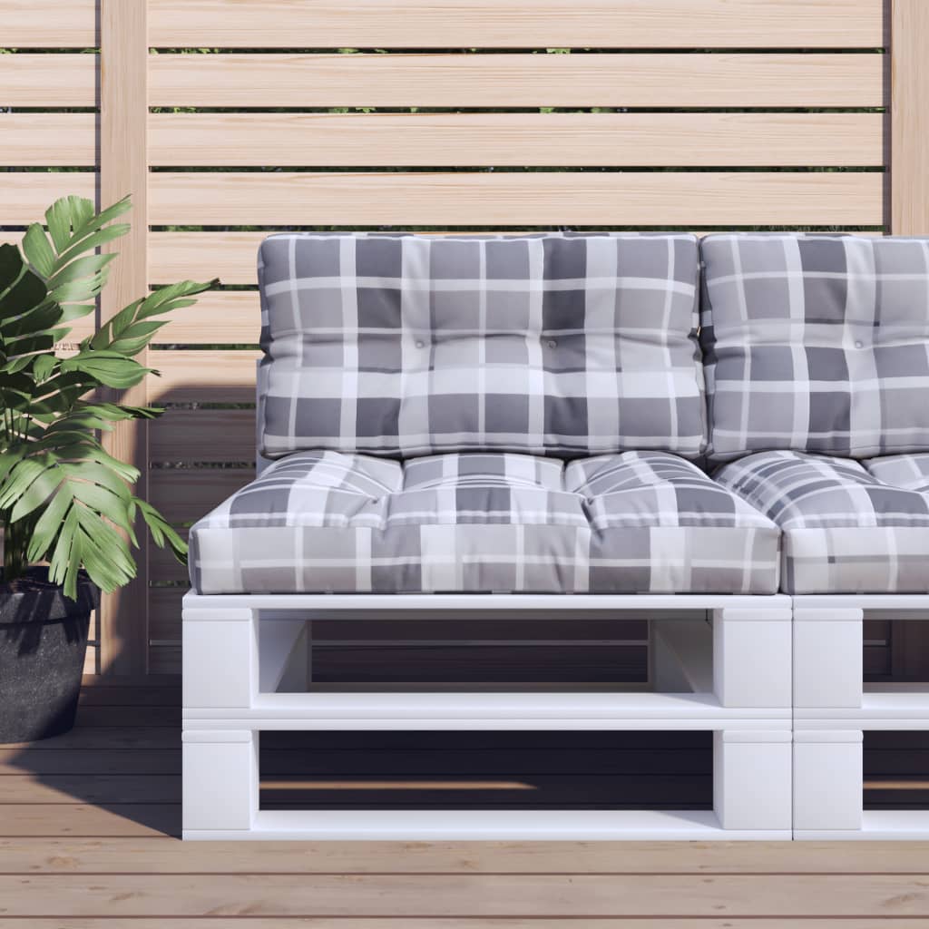 Palletkussen ruitpatroon 80x40x12 cm stof ruitpatroon grijs is nu te koop bij PeponiXL, paradijselijk wonen!