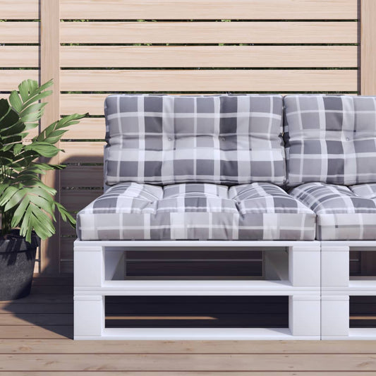 Palletkussen ruitpatroon 80x40x12 cm stof ruitpatroon grijs is nu te koop bij PeponiXL, paradijselijk wonen!