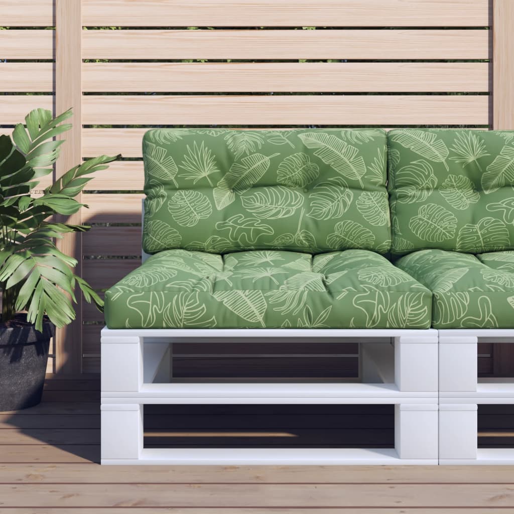 Palletkussen bladpatroon 80x40x12 cm stof