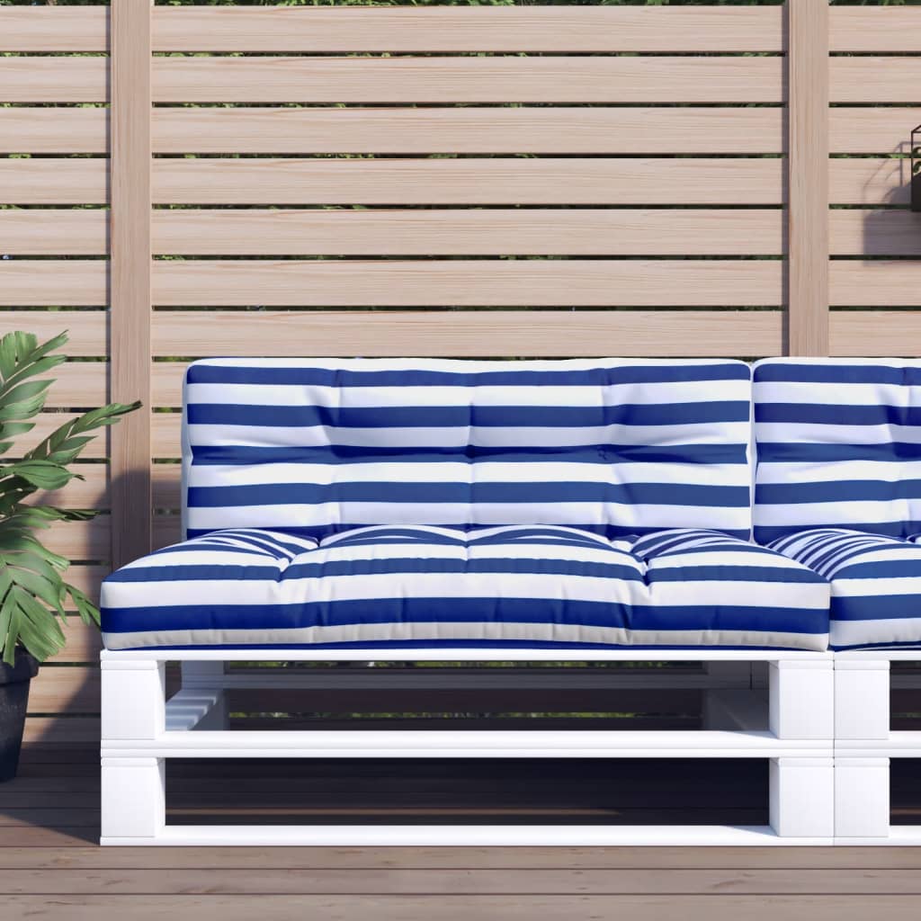 Palletkussen 120x40x12 cm stof gestreept blauw en wit is nu te koop bij PeponiXL, paradijselijk wonen!